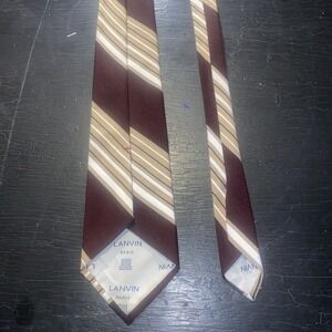 Vintage‎ Lanvin Tie Brown With Stripes Paris-New York